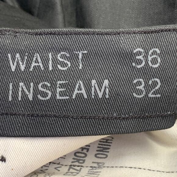 Size 36 Grey Black Cotton Selvedge Twill Straight Button Fly Casual Pants - Picture 5 of 7